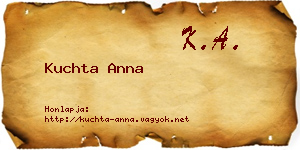 Kuchta Anna névjegykártya