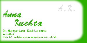 anna kuchta business card